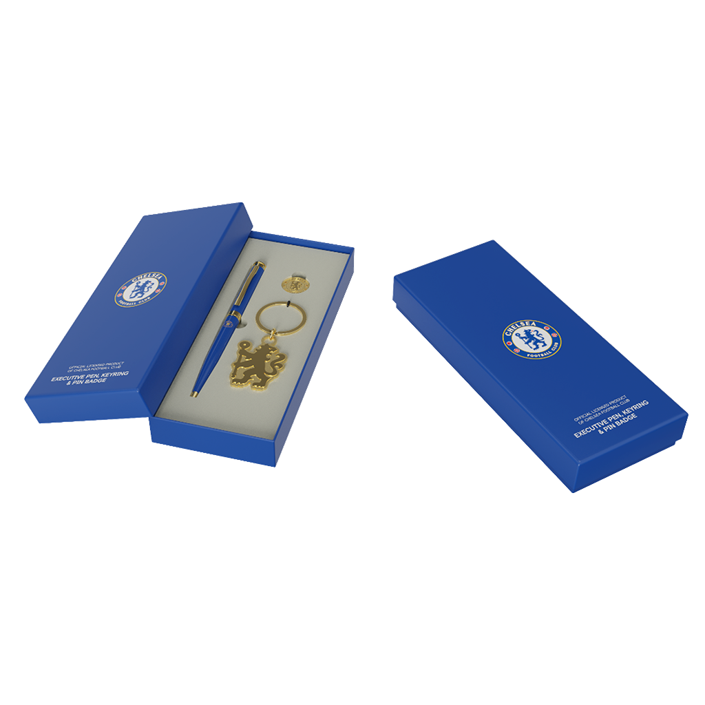 Pen Keyring & Pin Badge Gift Set