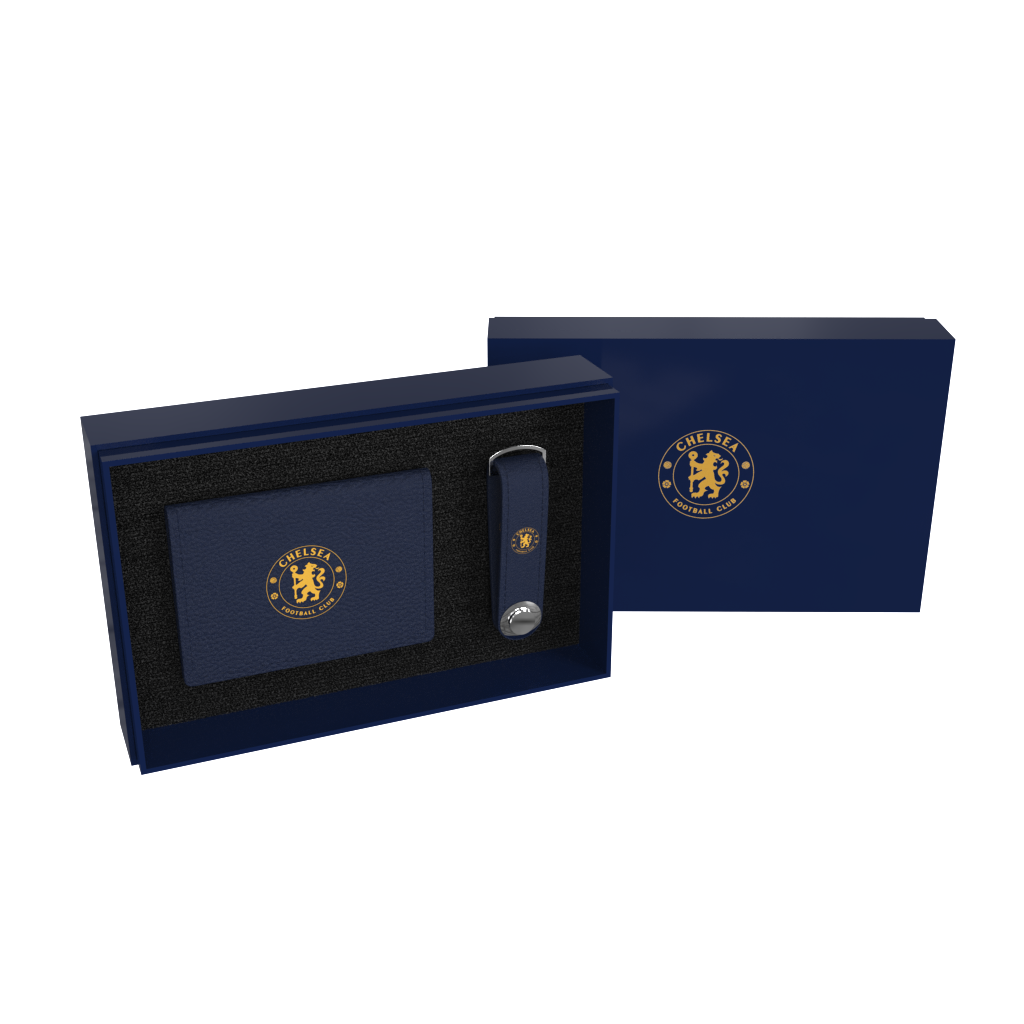 Genuine Leather Card Holder and Keyring Gift Set