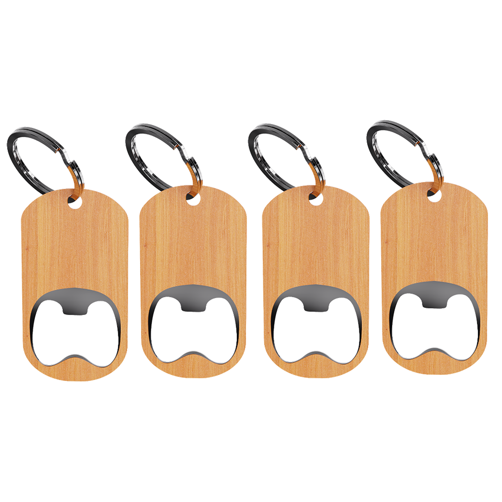 Bamboo Bottle Opener Keyring