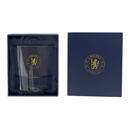 Football Carved  Glass Tumbler in Gift Box